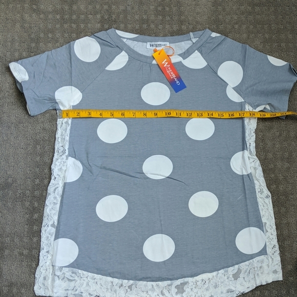 Wonderland Polka Dot and Lace Top - Picture 4 of 8